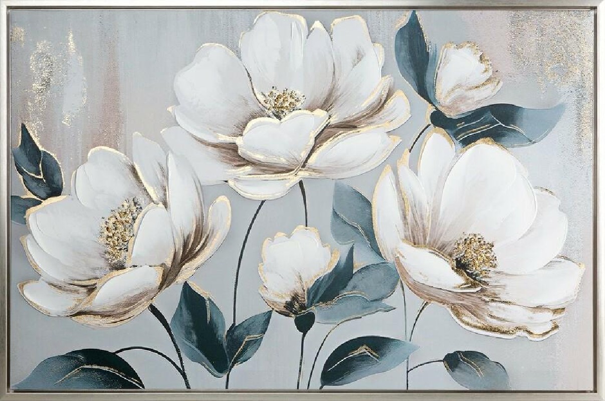 Obraz 672/A 90x60 cm białe kwiaty