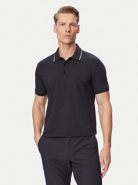 BOSS Polo Pl Goc Birdie Paule 50559365 Granatowy Slim Fit