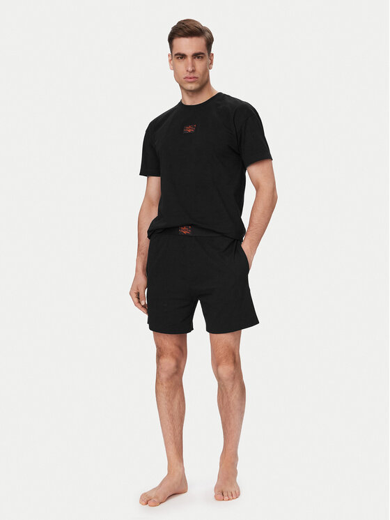 HUGO Piżama 50559742 Czarny Regular Fit