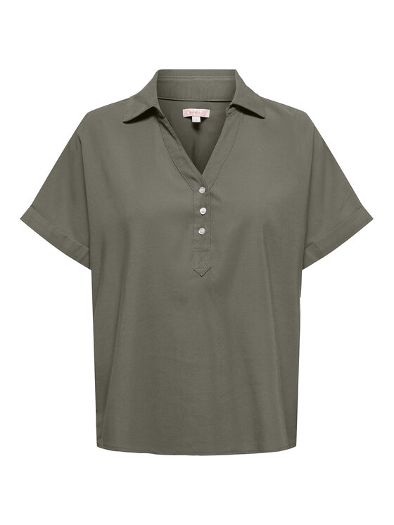 ONLY Polo Aris 15364279 Zielony Loose Fit