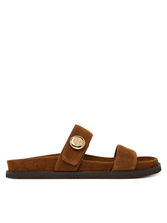 Tory Burch Klapki Romy Sport 183266 Brązowy