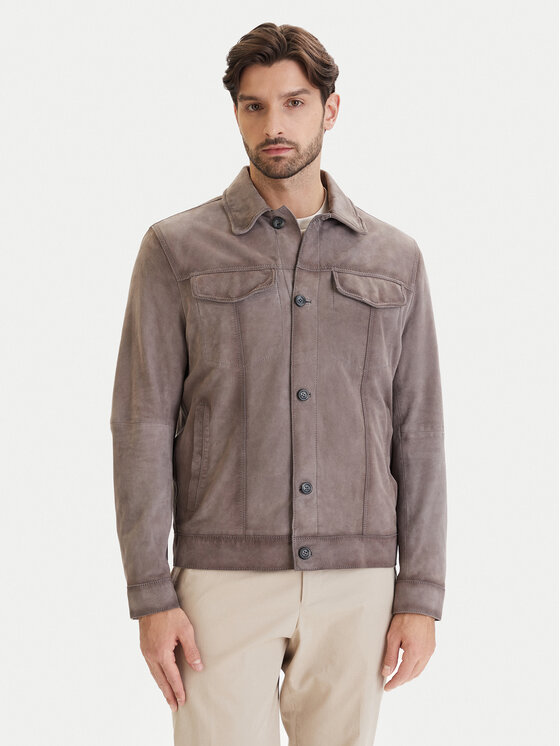 Milestone Kurtka skórzana Maurice 611613 60745 Brązowy Regular Fit