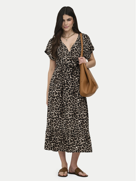 ONLY Sukienka codzienna Zilla Adele 15357778 Beżowy ciemny Regular Fit
