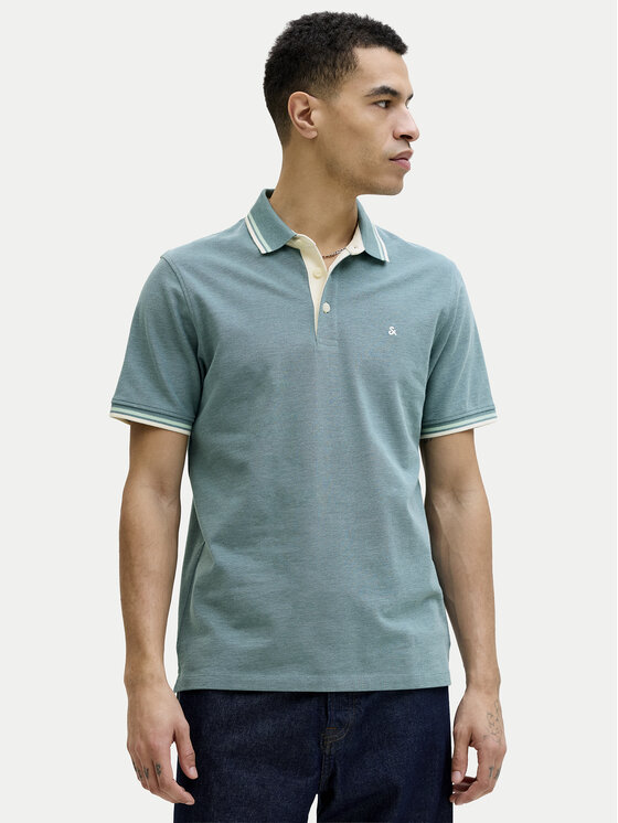 Jack & Jones Polo Paulos 12136668 Zielony Regular Fit