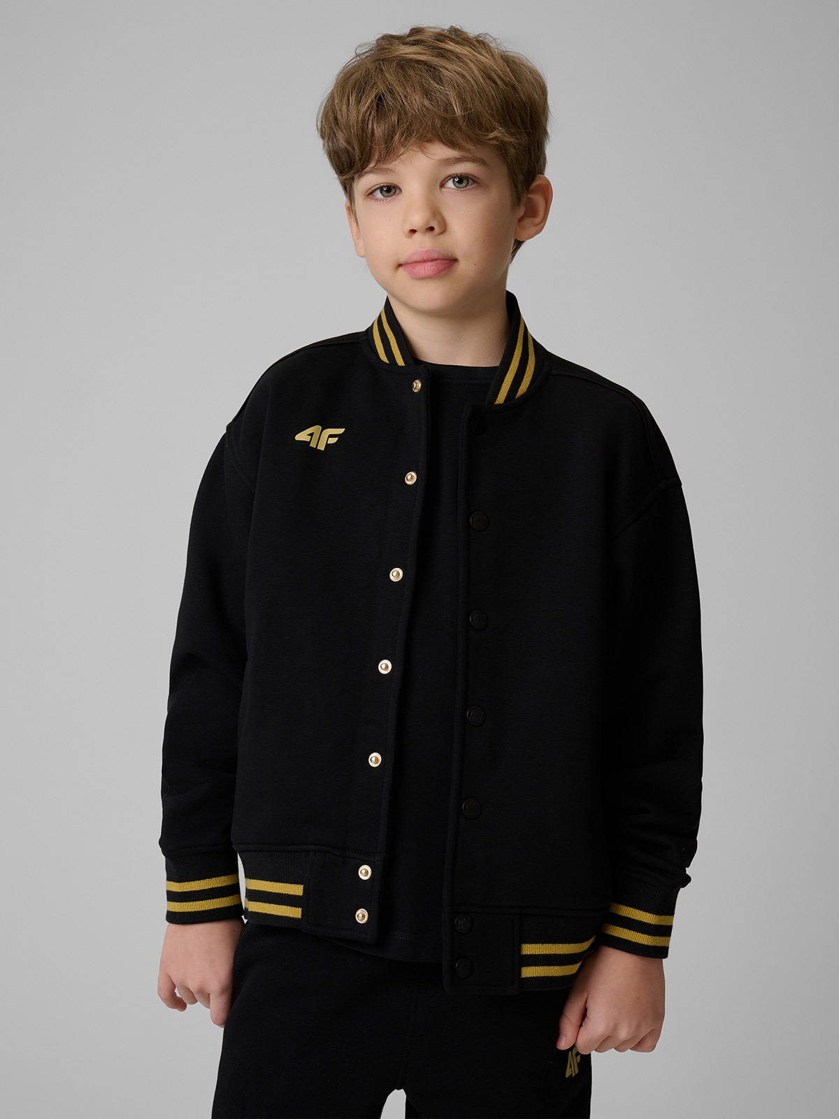 4F Bluza bomberka dziecięca 4F x Bartosz Zmarzlik - czarna 158/164 (12-14 lat)