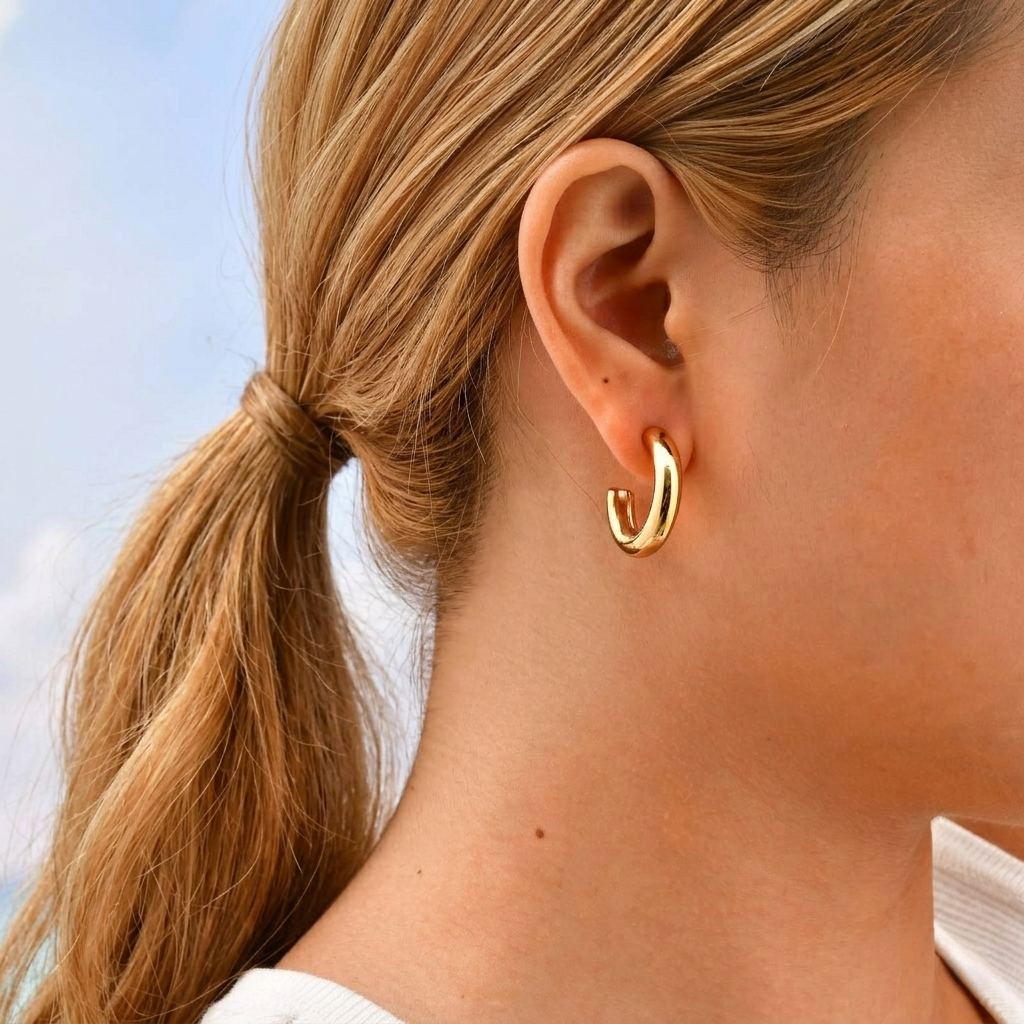 Kolczyki Kółka Zestaw - Stal Szlachetna Pozałcane