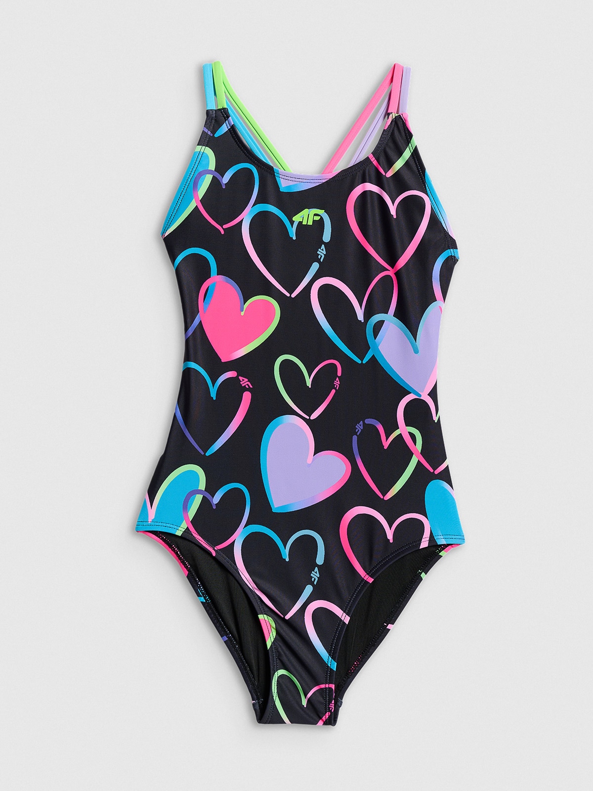 4F Kostium kąpielowy jednoczęściowy dziewczęcy - multikolor 158/164 (12-14 lat)