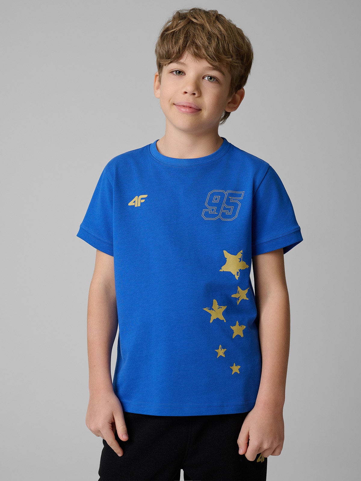 4F T-shirt regular z nadrukiem dziecięcy 4F x Bartosz Zmarzlik - niebieski 158/164 (12-14 lat)