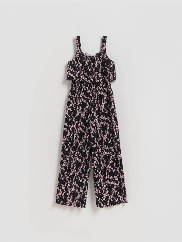Reserved - Kombinezon w kwiaty - czarny