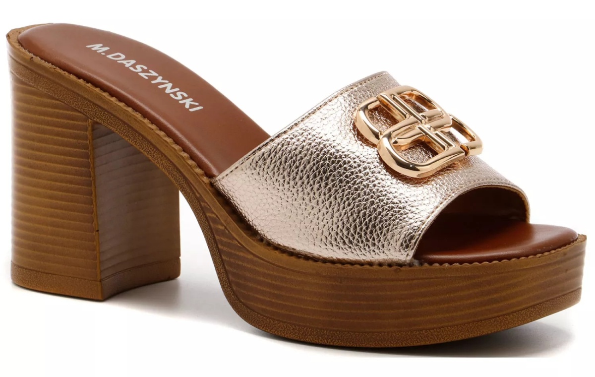 Klapki damskie M. Daszyński MR24146-3 złoty