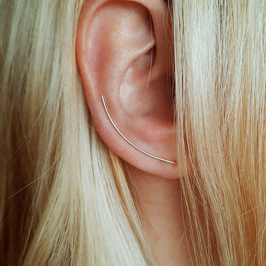 Kolczyk- nausznica LINIA srebro komplet