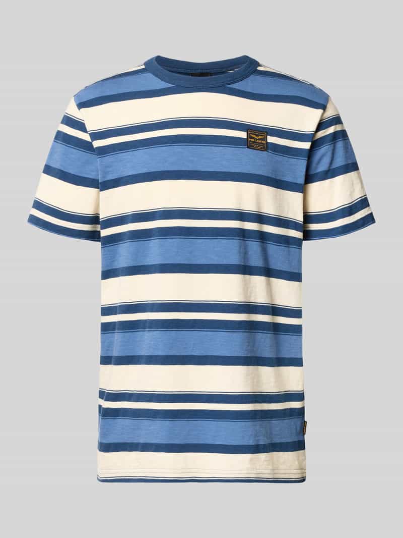t-shirt z okrągłym dekoltem i wyhaftowanym logo