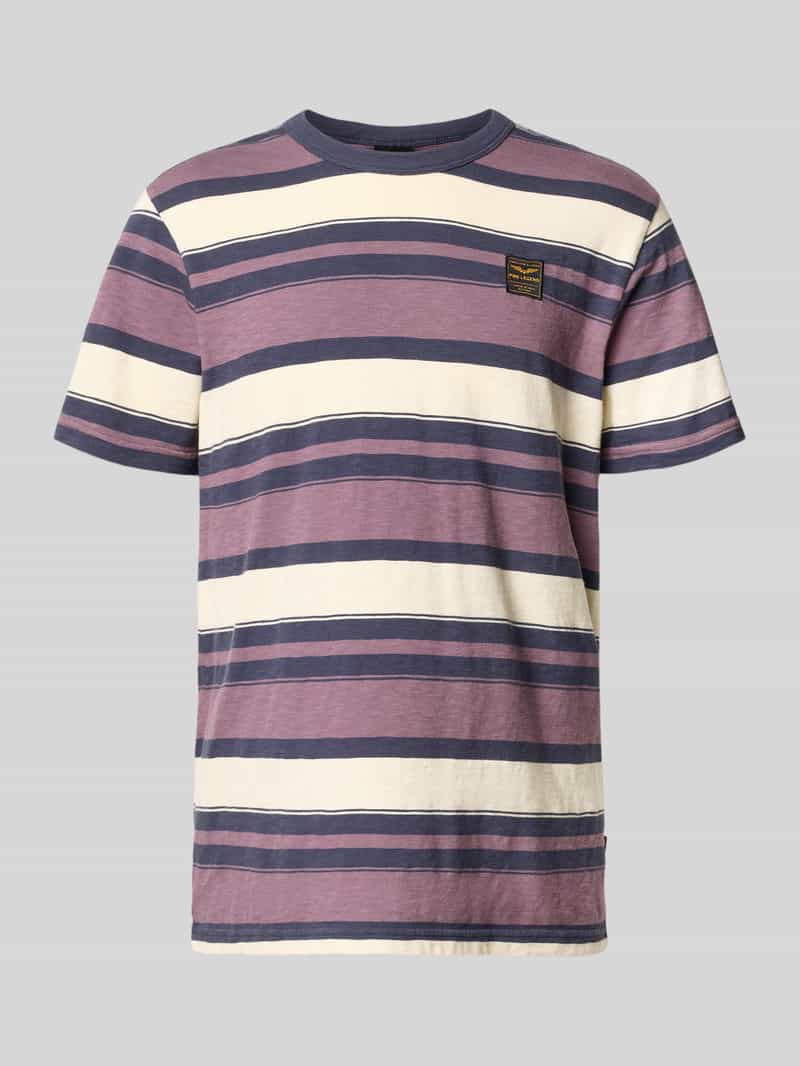 t-shirt z okrągłym dekoltem i wyhaftowanym logo