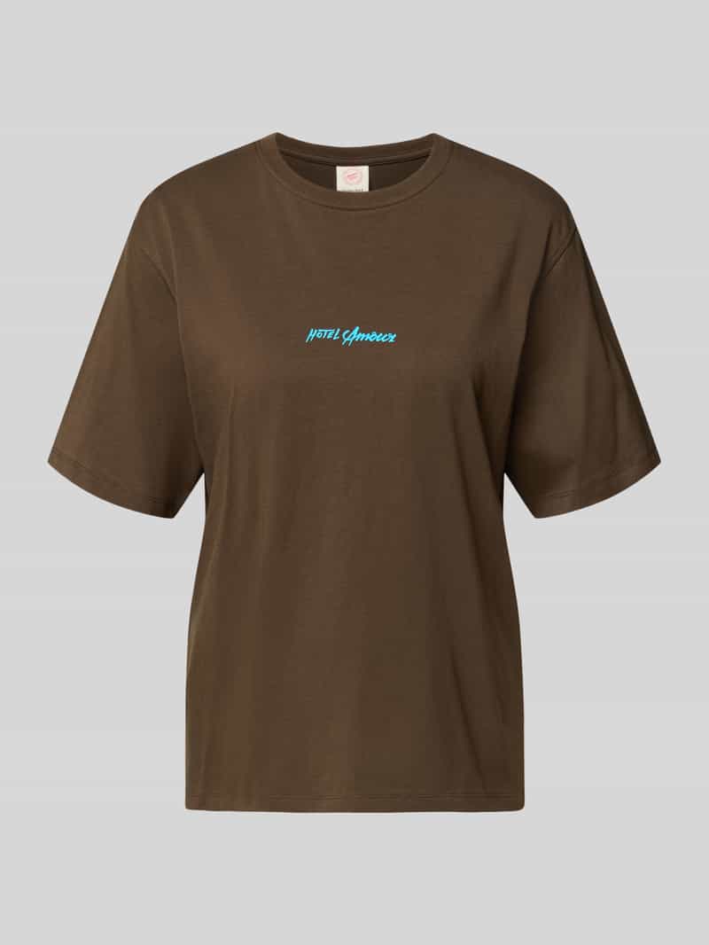 krój regular fit t-shirt z czystej bawełny model 'VIGGA'