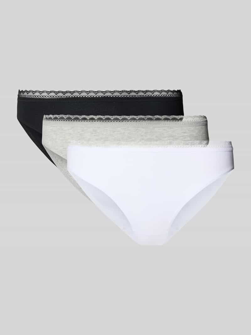 Figi w zestaw 3 szt. z koronkowy pasek model 'Rio'