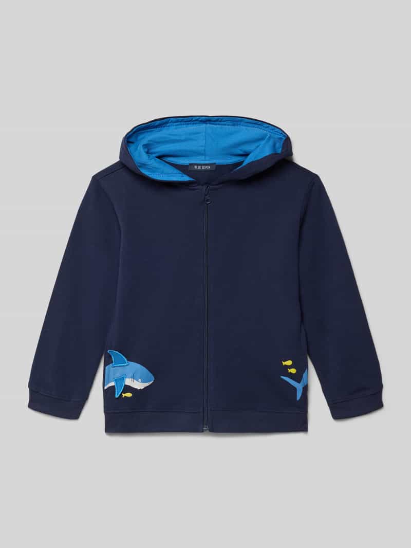 bluza rozpinana z kapturem i nadrukiem z motywem