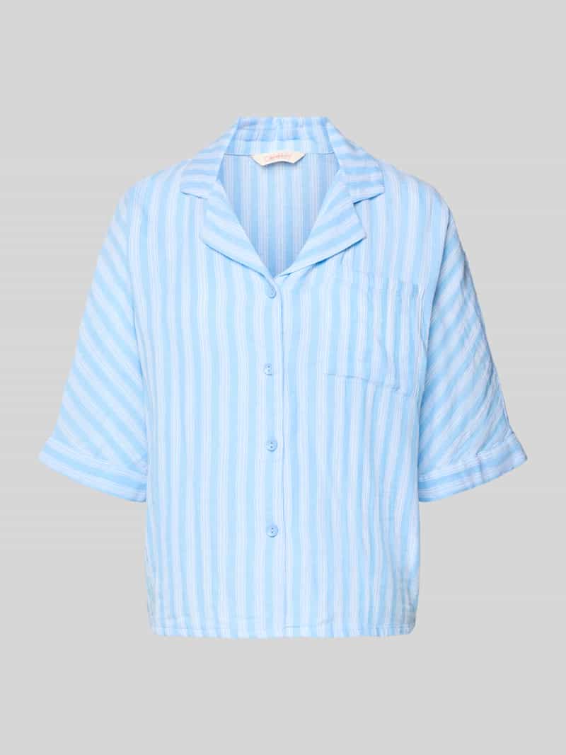 Bluzka koszulowa o kroju regular fit z czystej bawełny model 'THYRA'