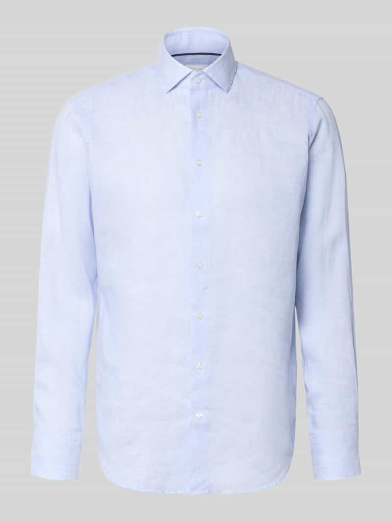 Koszula lniana o kroju regular fit z kołnierzykiem kent