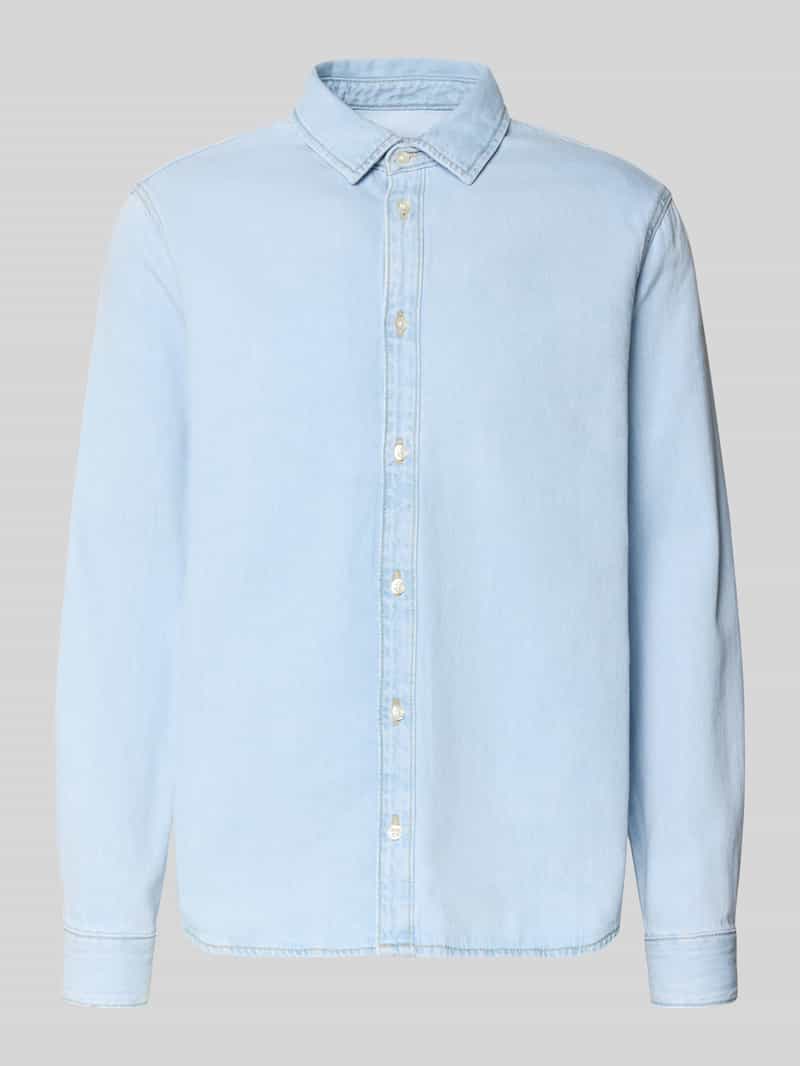 Koszula jeansowa o kroju regular fit z kołnierzykiem typu kent