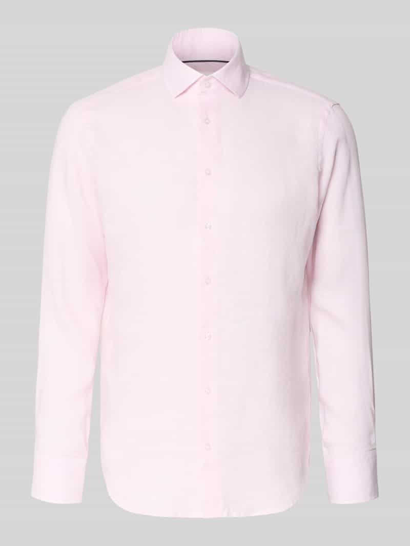 Koszula lniana o kroju regular fit z kołnierzykiem kent