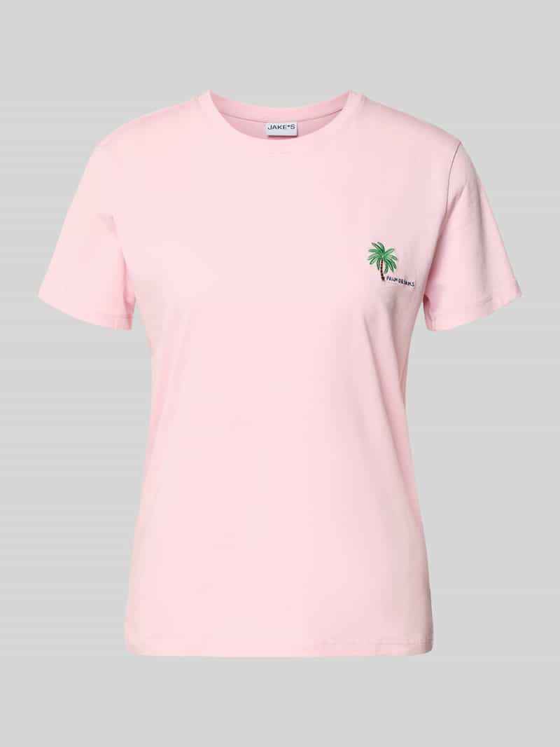 t-shirt z wyhaftowanym motywem