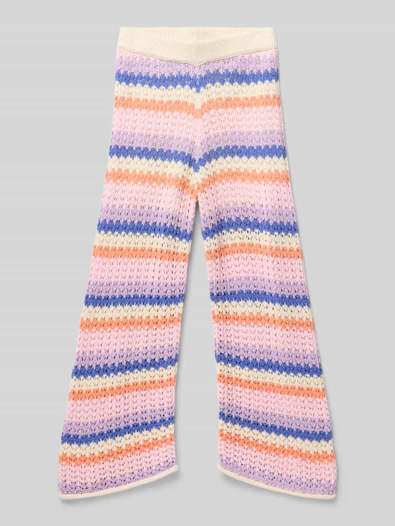 Spodnie dzianinowe o kroju regular fit z mieszanki bawełny