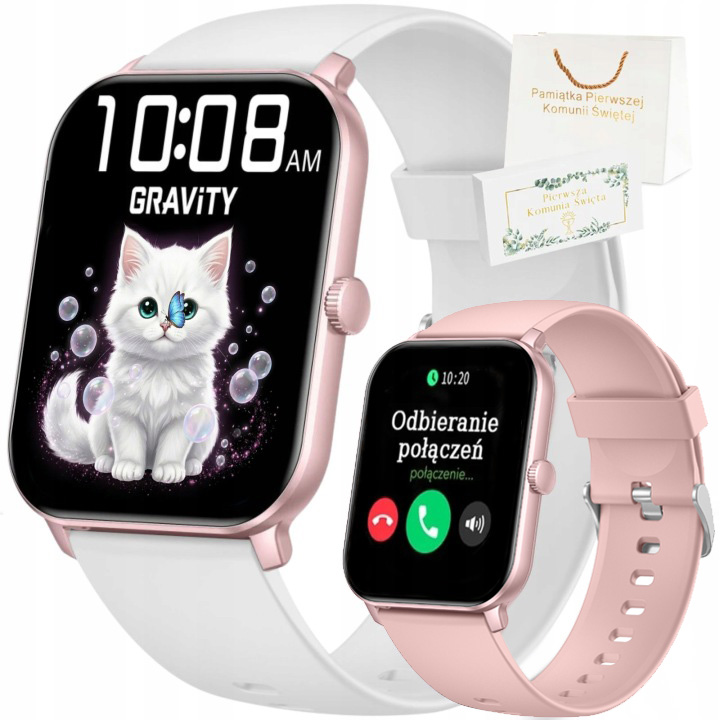 Zegarek dziecięcy SMARTWATCH Gravity KO-T36-1 PK/PK z dwoma paskami KOMUNIA