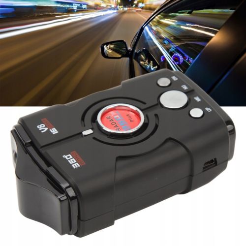 Antyradar Wielozakresowy Wykrywacz Radarów V8 BLACK 360° Detektor Radaru 12V + Akcesoria Dodatkowe.