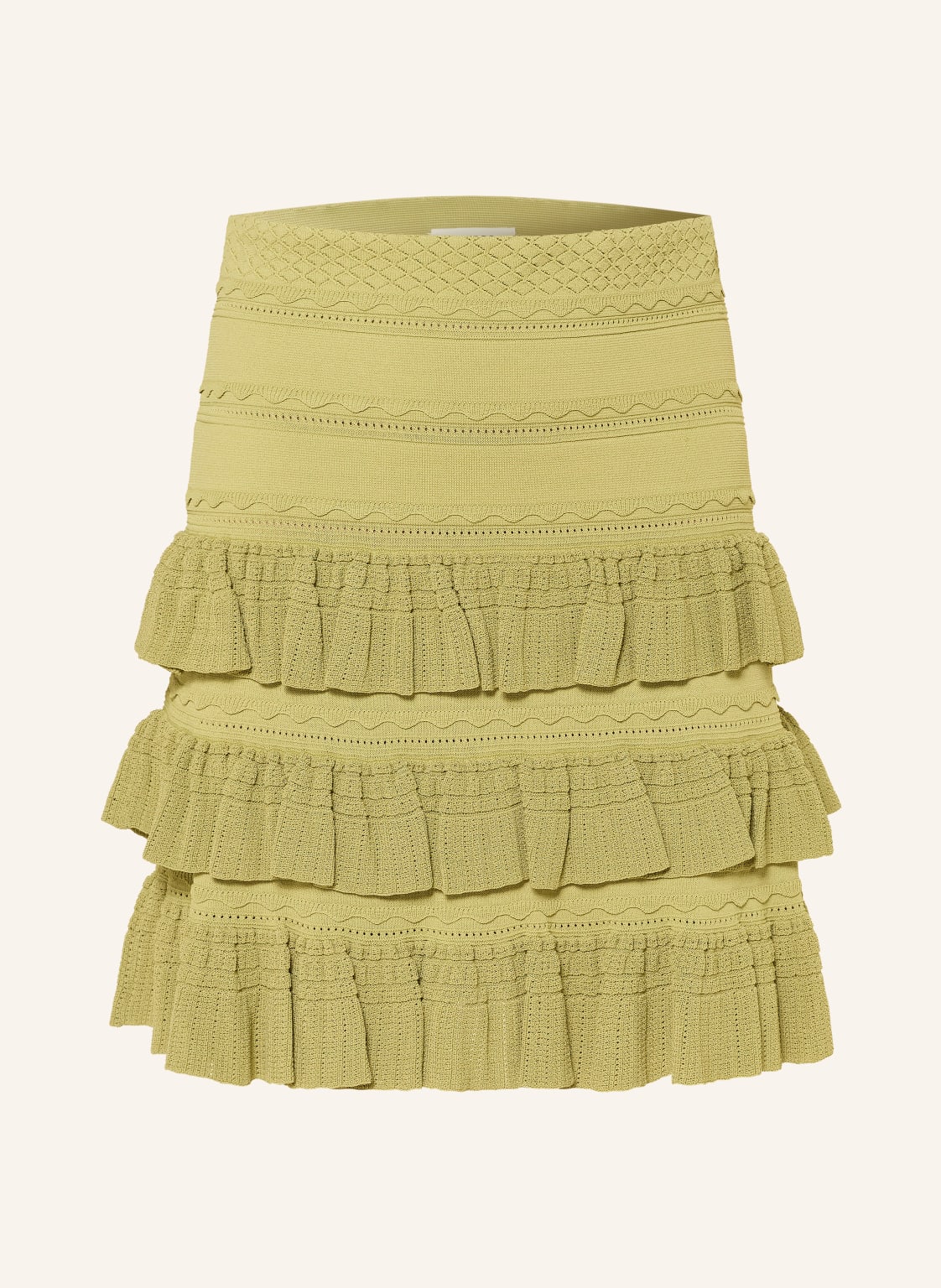 Sandro Spódnica Z Dzianiny Z Falbanami gruen