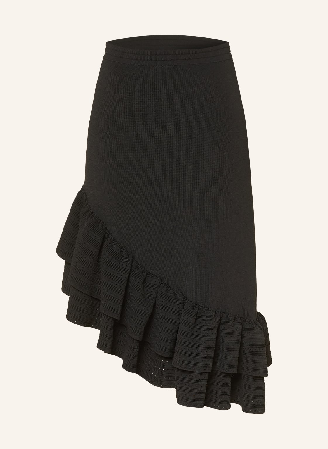 Sandro Spódnica Z Dzianiny Z Falbanami schwarz