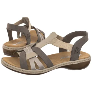 Sandały Beżowe 65918-64 Beige (RI13-c) Rieker