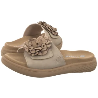 Klapki Beżowe V1562-62 Beige (RI375-a) Rieker
