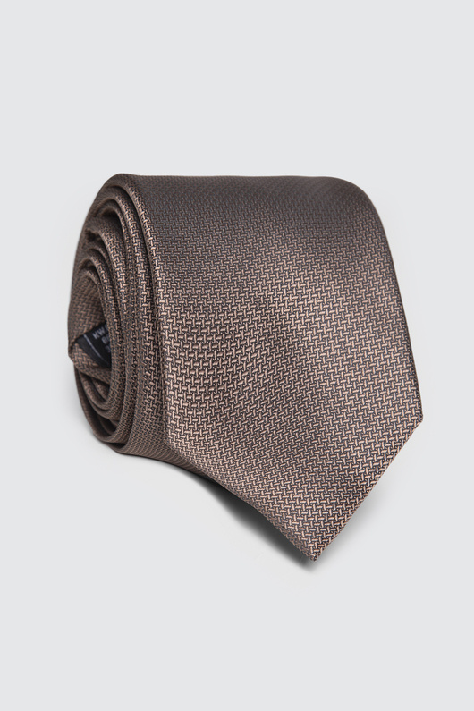 Brązowy krawat w strukturę 00224B80SLA