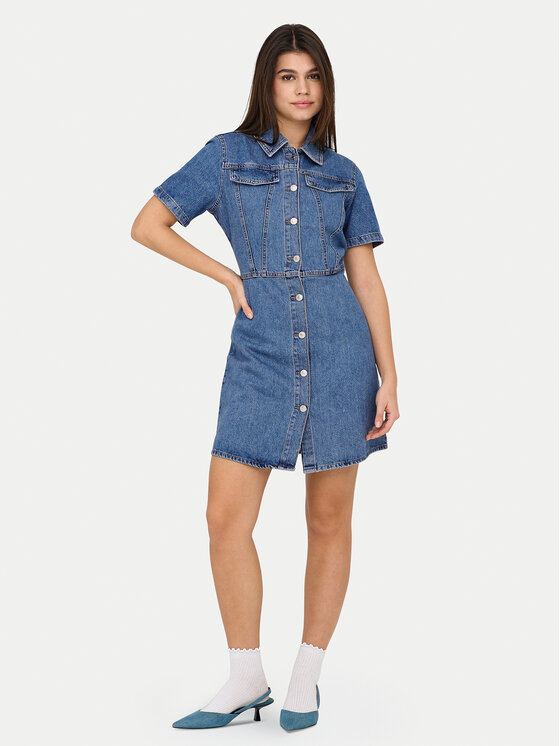 ONLY Sukienka jeansowa Malia 15355044 Niebieski Regular Fit