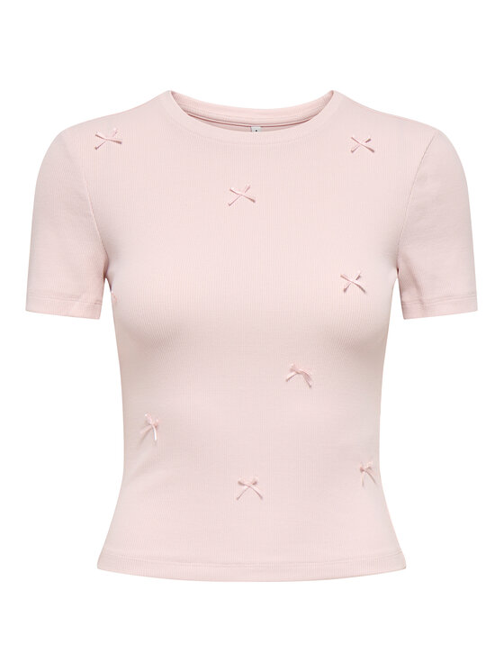 ONLY T-Shirt Femke 15369336 Różowy jasny Slim Fit