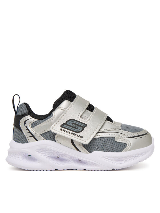 Skechers Sneakersy Meteor-Lights - Glow 401498N/SLBK Srebrny