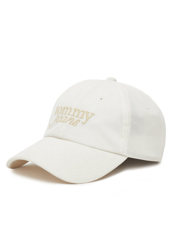 Tommy Jeans Czapka z daszkiem Script AW0AW17908 Écru