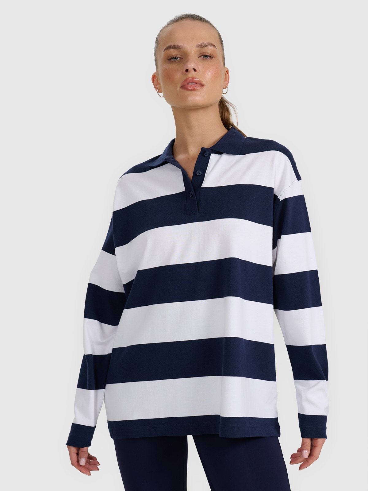 4F Longsleeve oversize damski - granatowy L