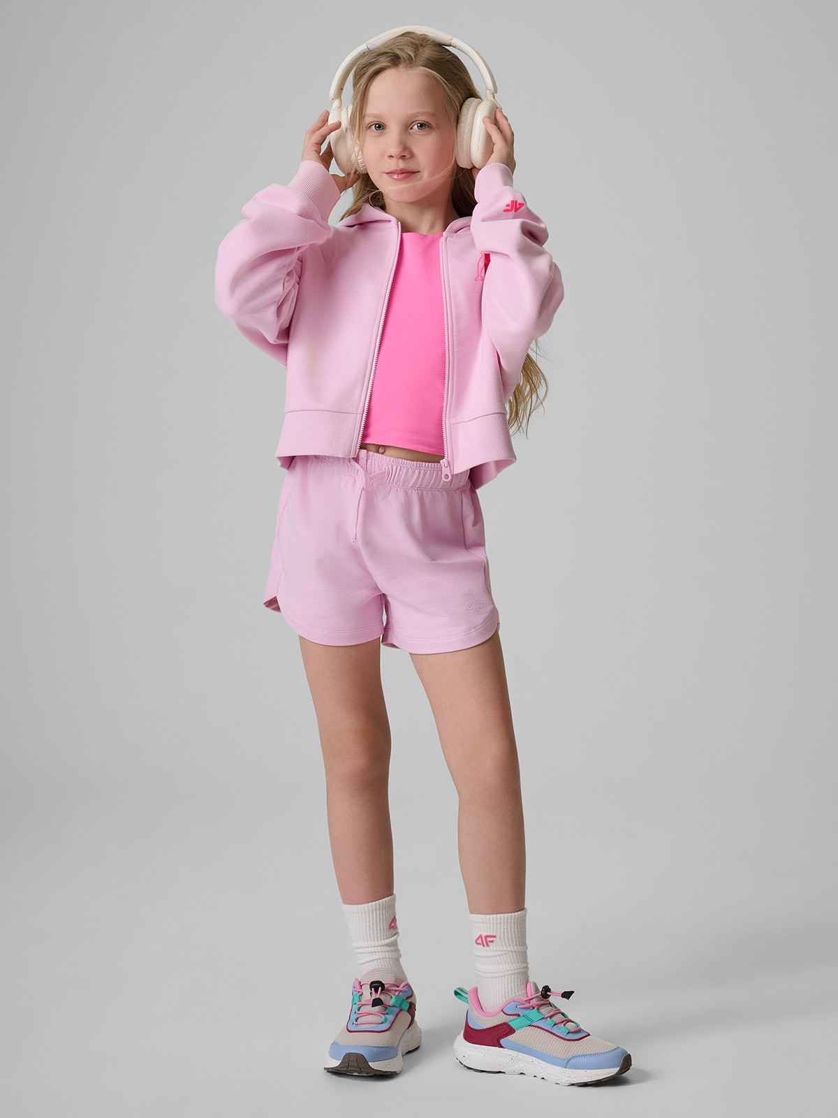 4F Spodenki dresowe dziewczęce - różowe 164 (13-14 lat)