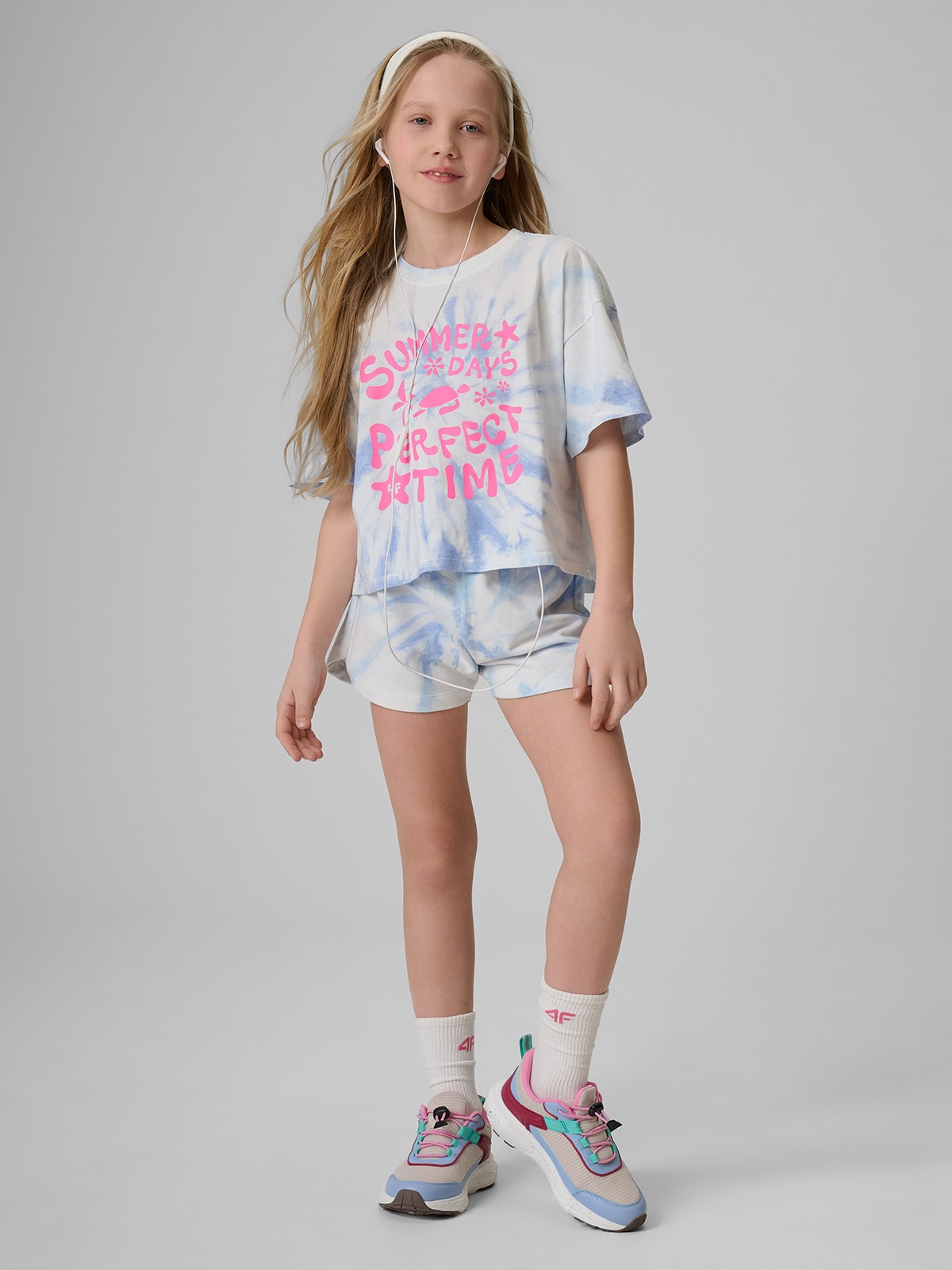 4F Spodenki dresowe dziewczęce - niebieskie 164 (13-14 lat)