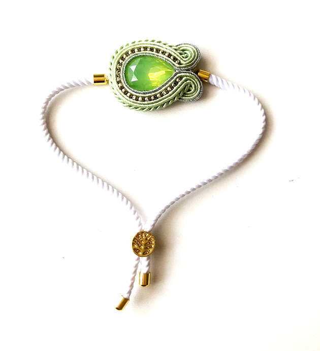 Elegancka sutaszowa bransoletka MINT
