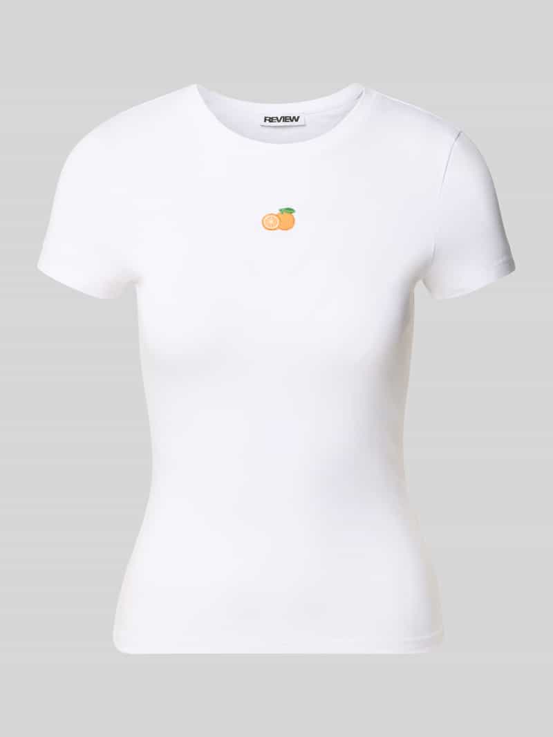 t-shirt o kroju slim fit z wyhaftowanym motywem model 'Fruity'