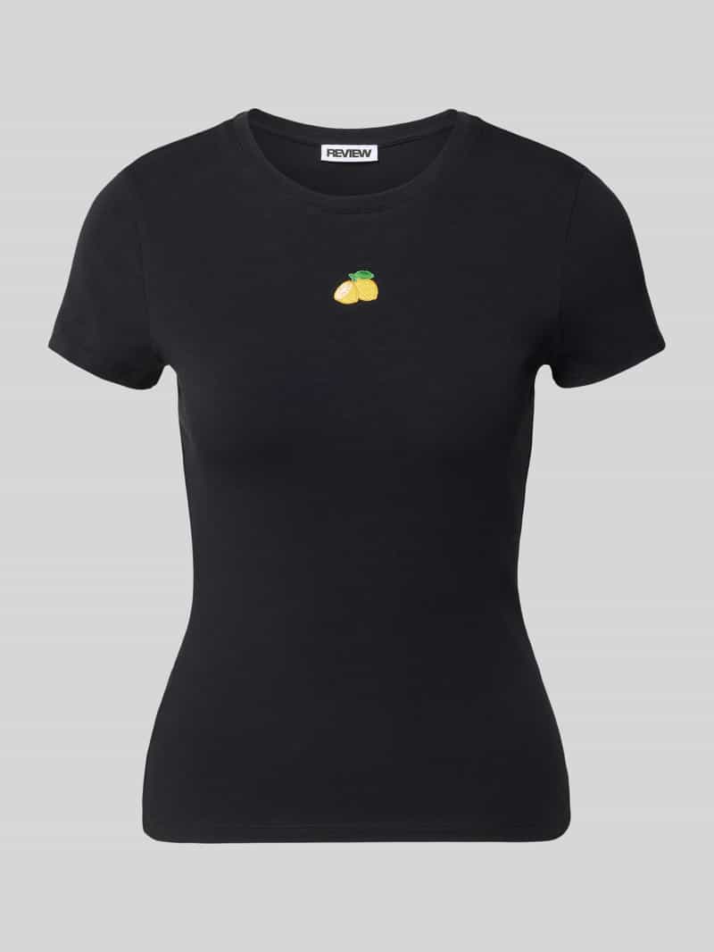 t-shirt o kroju slim fit z wyhaftowanym motywem model 'Fruity'