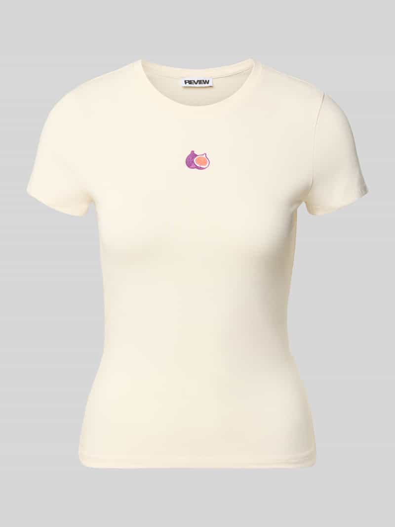 t-shirt o kroju slim fit z wyhaftowanym motywem model 'Fruity'