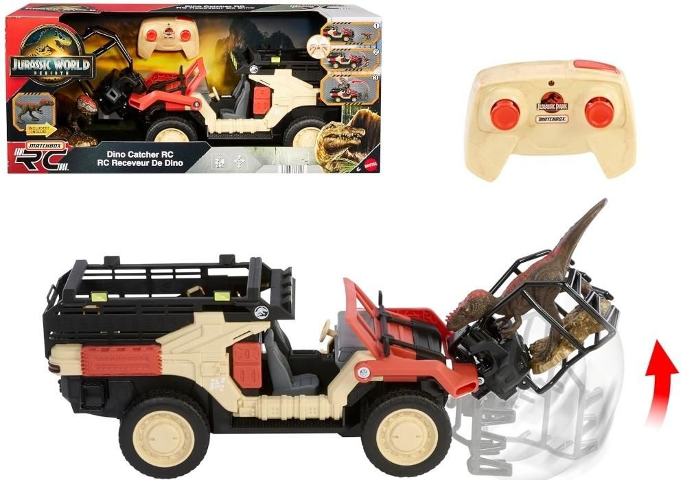 Mattel Jurassic World samochód Rc z dinozaurem - zabawka