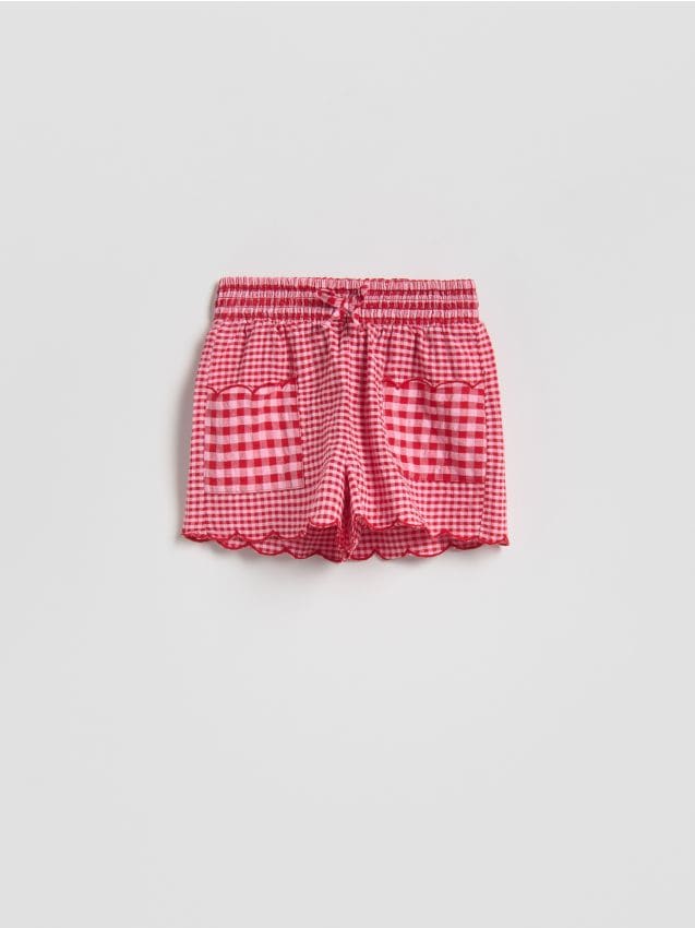 Reserved - Szorty w kratę - różowy