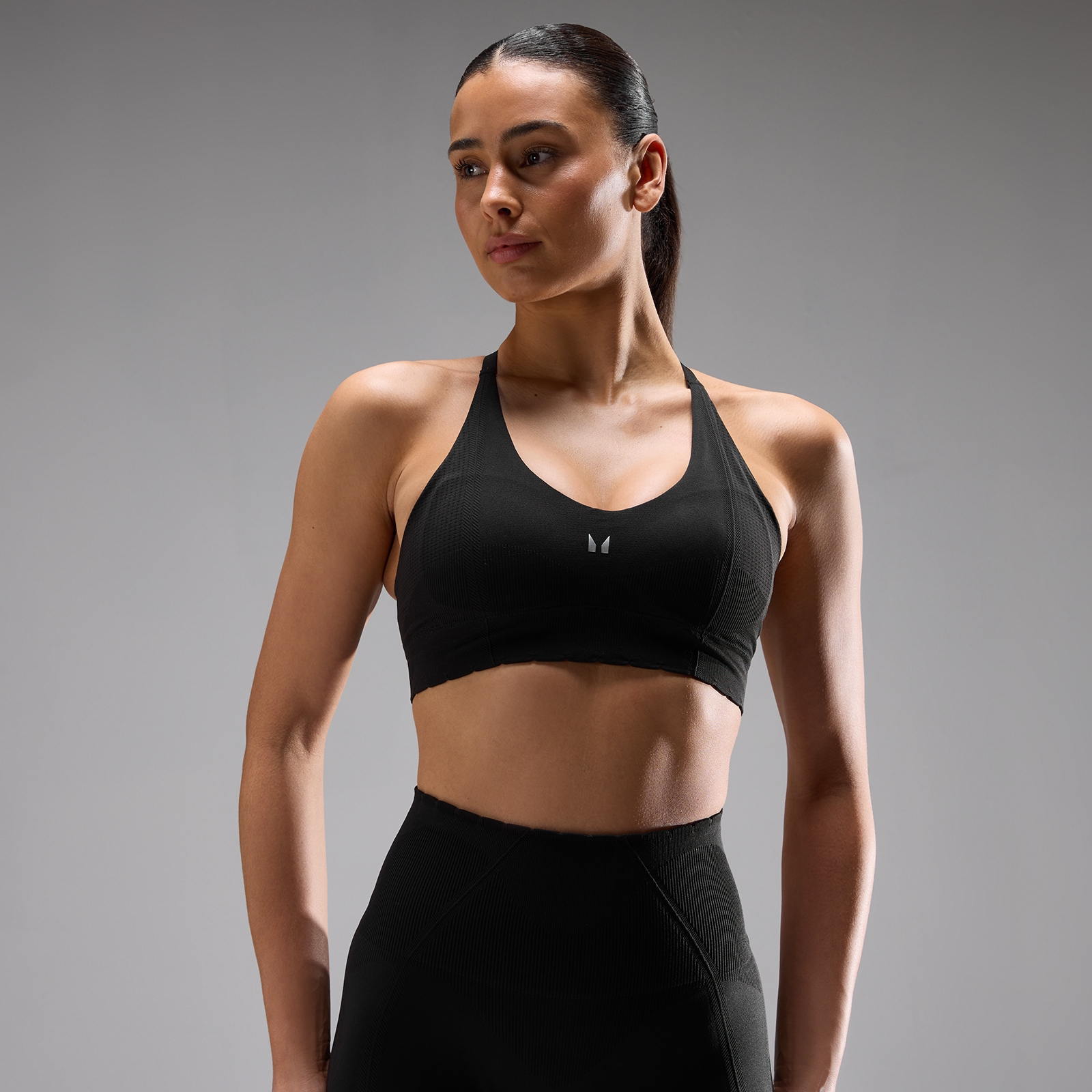Damski Biustonosz Sportowy MP Tempo Ultra Seamless - Czarny - XS