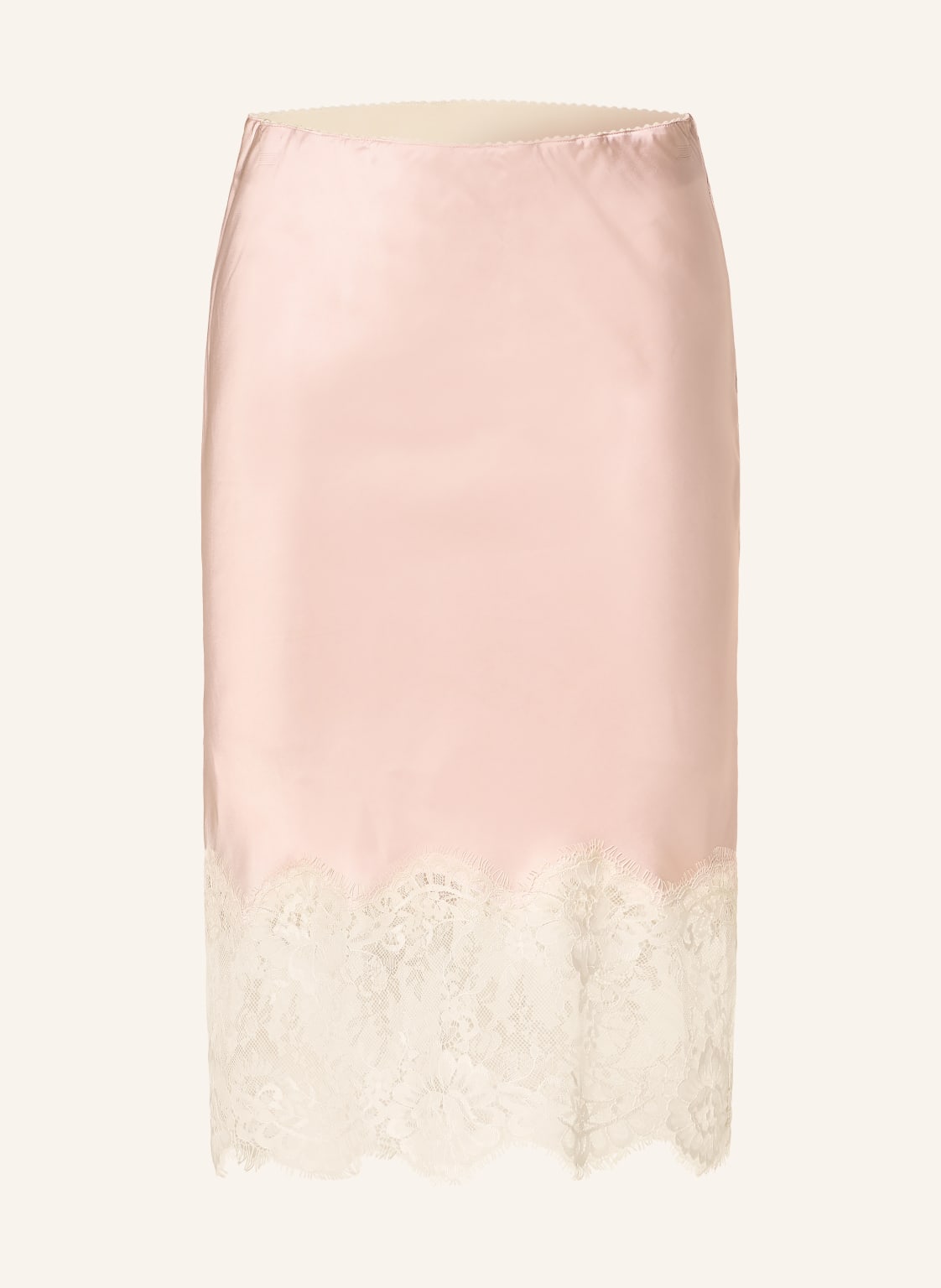 Herskind Satynowa Spódnica Herbert Z Koronką rosa