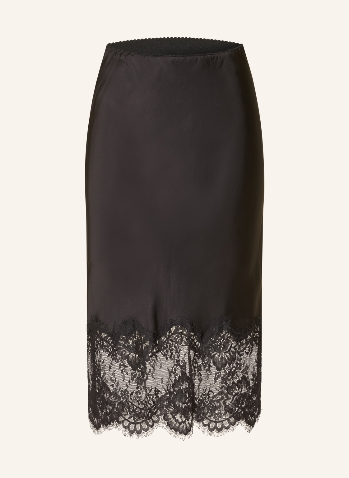Herskind Satynowa Spódnica Herbert Z Koronką schwarz