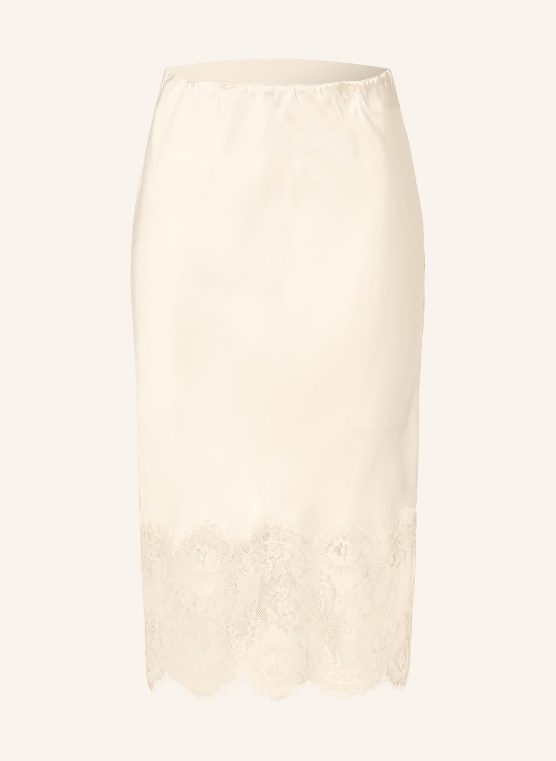 Herskind Satynowa Spódnica Herbert Z Koronką beige